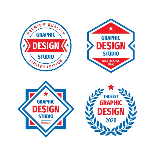 Grafisk Design Studio Märke Logotyp Vektor Som Retro Vintage Stil — Stock vektor
