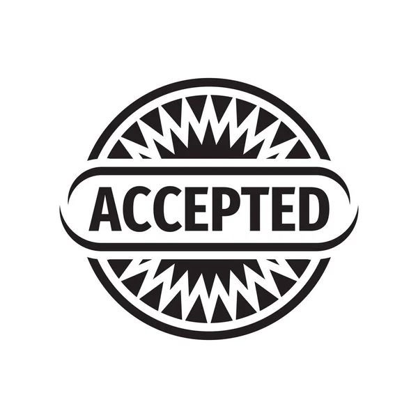 Geaccepteerde Logo Badge Design Element Zwart Wit Kleuren Goedgekeurd Embleem — Stockvector