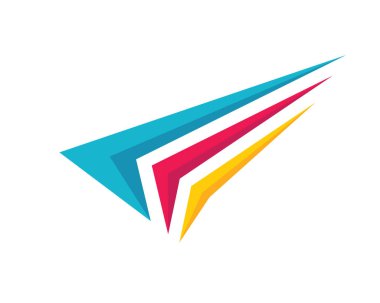 Soyut kanat - konsept logo şablon vektör çizimi. Dinamik taşıma logosu işareti. Aktif spor spor logosu sembolü. grafik tasarım ögesi. 