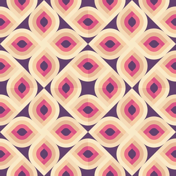 Abstrakter Geometrischer Hintergrund Nahtlose Mustergestaltung Violett Rosa Beige Lila Mosaische — Stockvektor