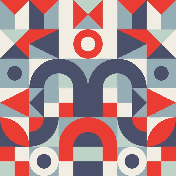 几何马赛克装饰背景图 抽象无缝模式 装饰概念海报 图形图像打印 用灰色 红色表示的矢量图解 — 图库矢量图片