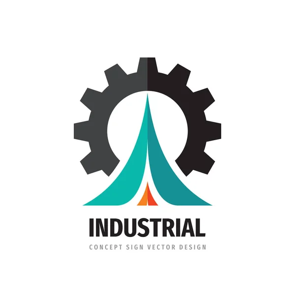 Design Modelo Logotipo Industrial Logotipo Ícone Engrenagem Abstrato Indústria Negócio — Vetor de Stock