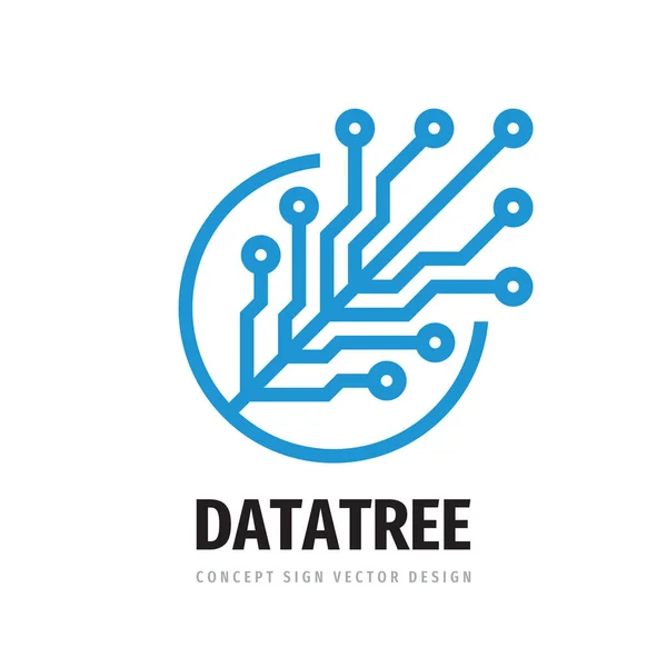 Design Logotipo Árvore Digital Assinatura Logotipo Rede Computadores Dados Logotipo — Vetor de Stock