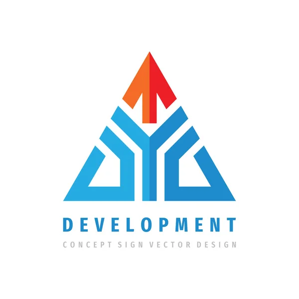 Design Modelo Logotipo Desenvolvimento Progresso Logotipo Vetor Negócios Símbolo Sinal — Vetor de Stock