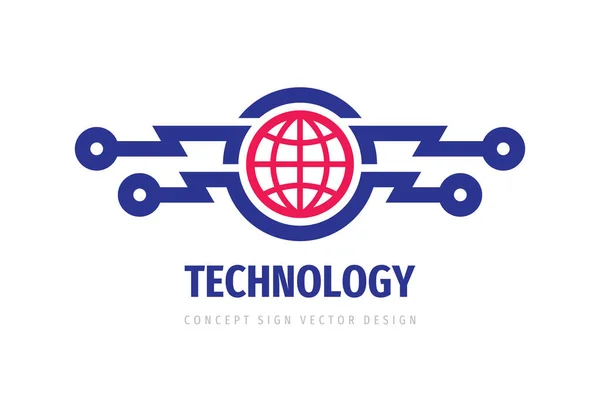 Global Technology Logo Design Blockera Kedja Nätverk Logotyp Symbol Logotyp — Stock vektor