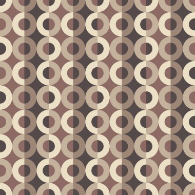 Geometrik arkaplan tasarımı. Soyut, pürüzsüz desen. Çemberler ve noktalar şekiller. Bej ve kahverengi renkler. Dekoratif süs mozaiği. Vektör illüstrasyonu.