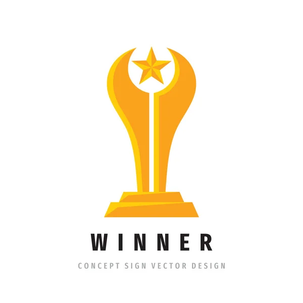 Coupe Primée Illustration Concept Modèle Logo Vectoriel Dans Style Plat — Image vectorielle