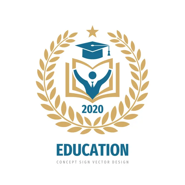 Освітній Логотип Значка Логотип Шкільної Емблеми Університету Лавровий Вінок — стоковий вектор