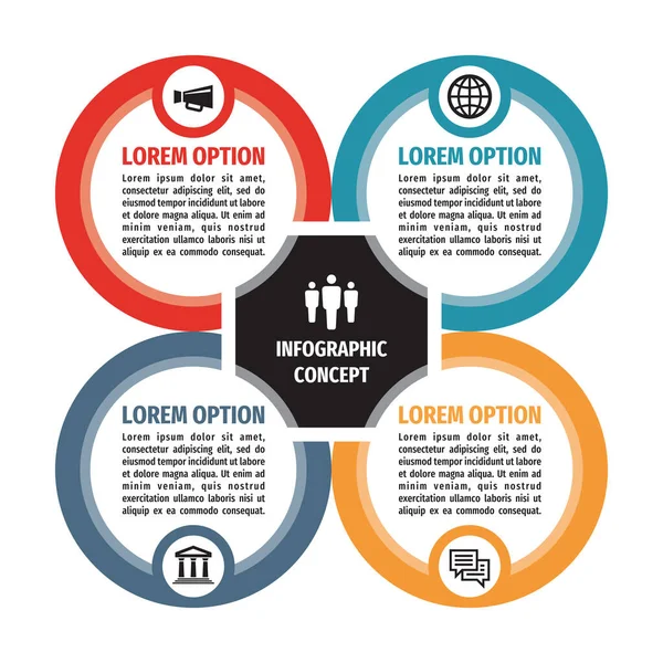 Illustrazione Del Concetto Business Infografico Big Data Infografica Banner Creativo — Vettoriale Stock