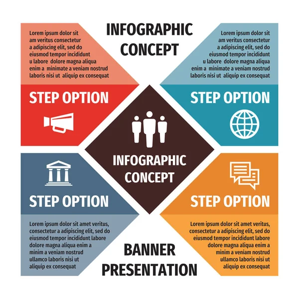 Ilustración Del Concepto Negocio Infográfico Big Data Infografía Banner Creativo — Archivo Imágenes Vectoriales