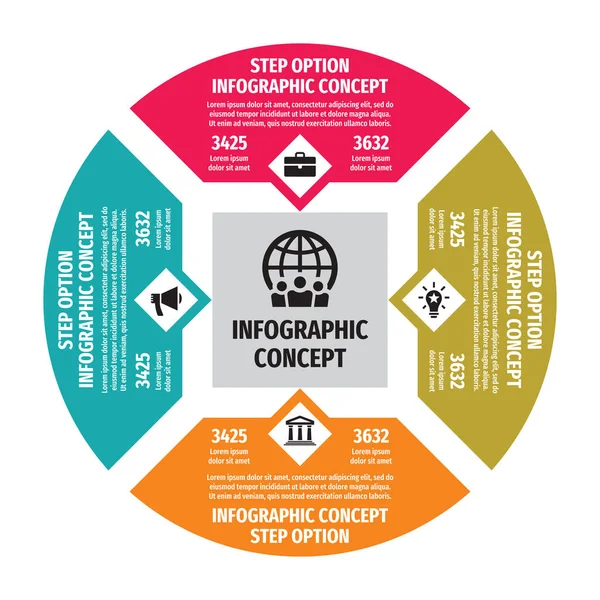Infographic Business Concept Illustratie Big Data Creatieve Banner Abstracte Cirkel — Stockvector