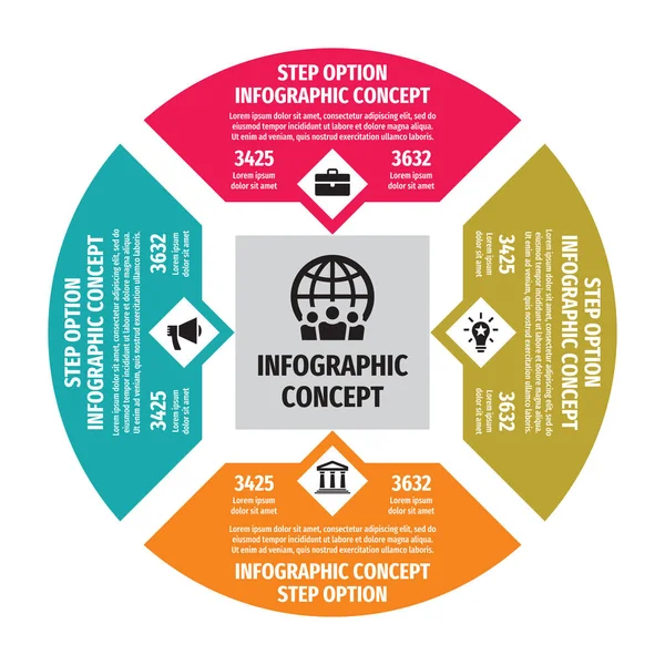 Infografische Illustration Des Geschäftskonzepts Big Data Kreatives Banner Abstraktes Kreislayout — Stockvektor