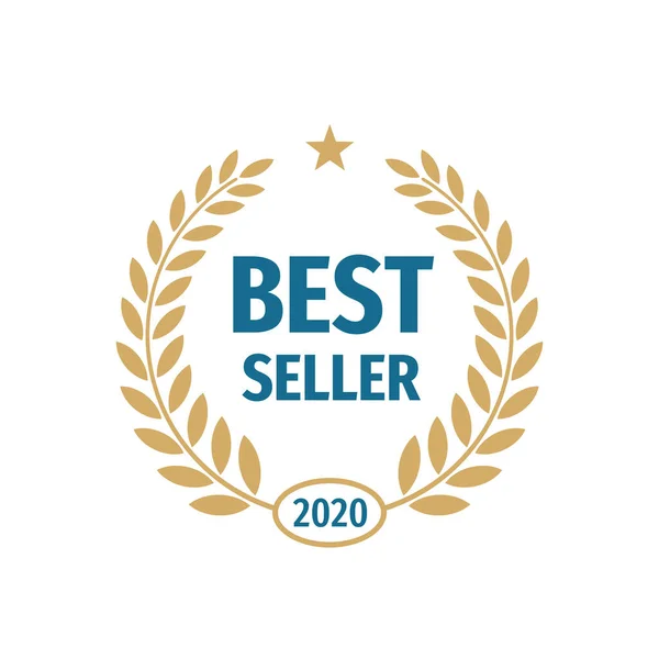 Projeto Logotipo Emblema Melhor Vendedor 2020 — Vetor de Stock