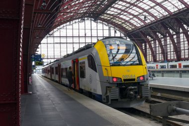 Antwerp, Belçika, Kasım 2019. Antwerp Merkez, Antwerp 'in ana tren istasyonudur. Güzel bir bina ve şehrin en ilgi çekici yeri. Belçika 'ya Seyahat.