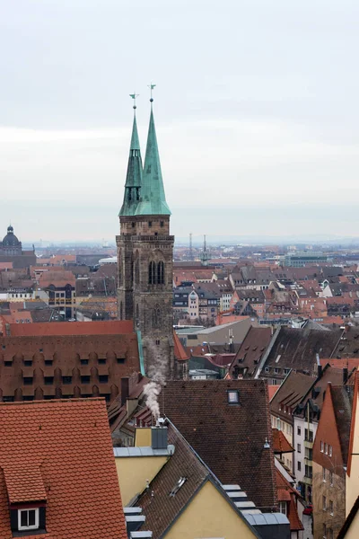 Norimberk, Německo. Panoramatický výhled na staré město Norimberk. Krajina města. — Stock fotografie