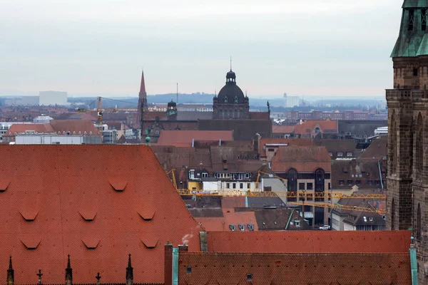 Nuremberg, Germany. Panoramic top view of the old town of Nuremberg. City landscape. — Stock Photo, Image