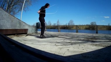 Moskova şehir bölge Moskova Nehri çıkabilir sokakta Kuntsevo atlama ipi