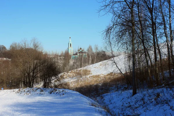 Moskwa Miasto Widok Krylatsky Wzgórza Cerkiew — Zdjęcie stockowe