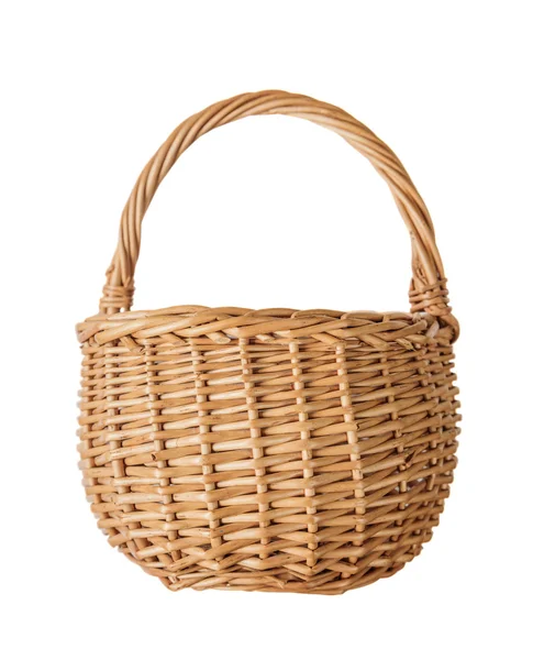 Wicker basket on a white background — Stock Photo, Image