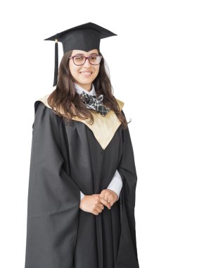 Girl graduate of the University on white background clipart