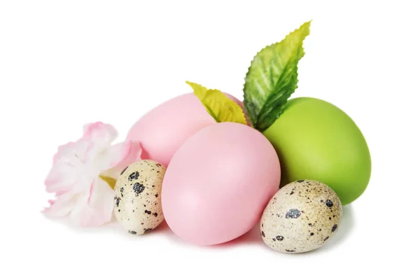 Easter eggs on white background — Stock Photo, Image