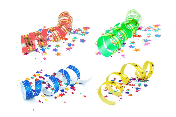 Confetti and ribbons — Stock Photo, Image