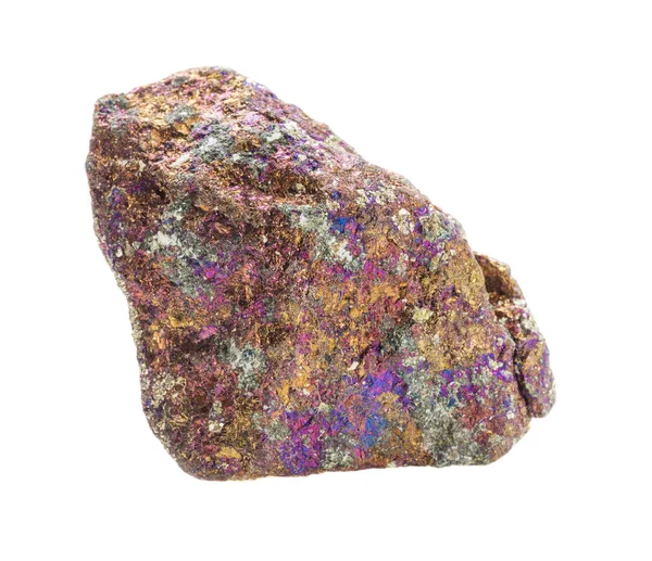 Chalcopyrite in quartz isolated on white — Stock Photo, Image