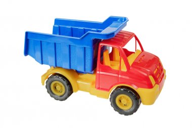 beyaz zemin üzerinde oyuncak kamyon