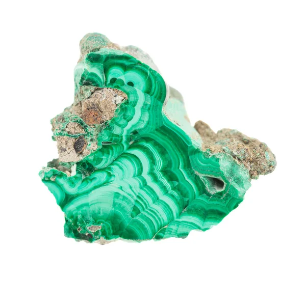 Natural green malachite on white — Stock Photo, Image