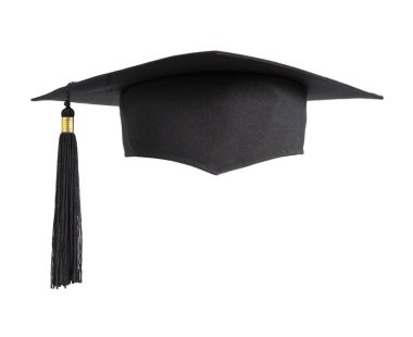 Graduation hat on white background clipart