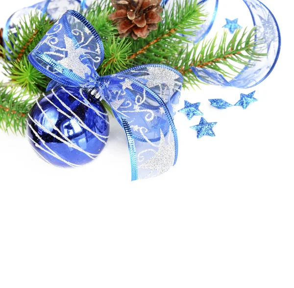蓝色圣诞装饰 — 图库照片