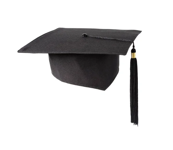 Beyaz arka planda mezuniyet şapkası — Stok fotoğraf