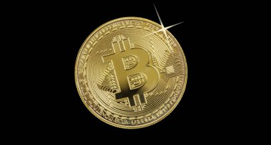 Siyah zemin üzerinde altın bitcoin