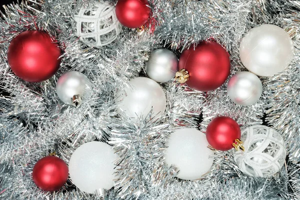 Kırmızı sonunda beyaz Noel arka plan — Stok fotoğraf
