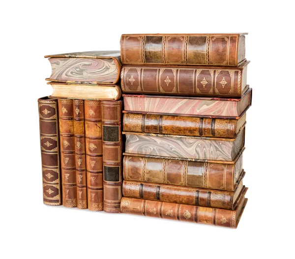 Alte Bücher auf weißem Hintergrund — Stockfoto