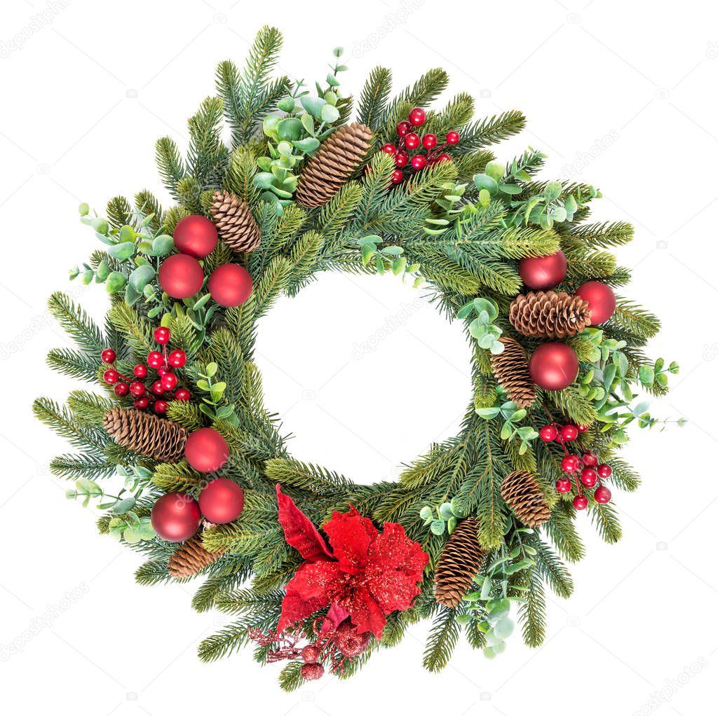 Traditional rustic Christmas wreath