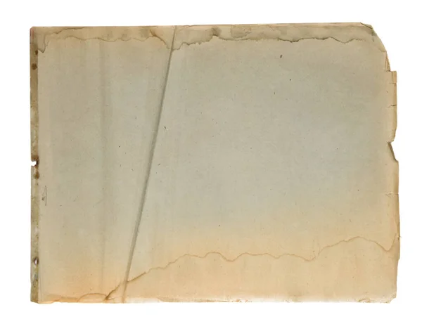 Beyaz Arka Planda Yırtık Kenarlı Buruşuk Eski Kağıtlar — Stok fotoğraf