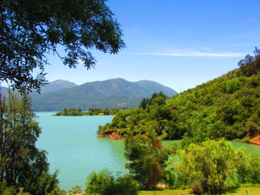 Lago Colbun. Maule Şili. Doğa fotoğrafçılığı. keşfet