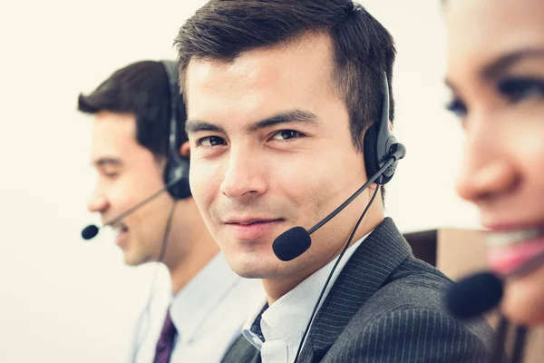 Call center (or telemarketer) team — Stock Photo, Image