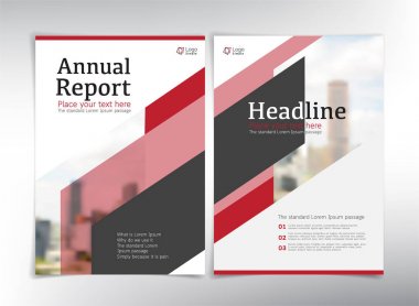 Yıllık rapor kapak sayfaları, beyaz ve kırmızı Tema