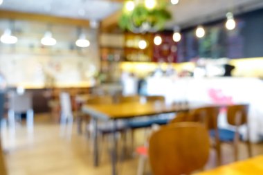Arka plan için kafe (veya restoran) iç mekanlarını bulanıklaştırma