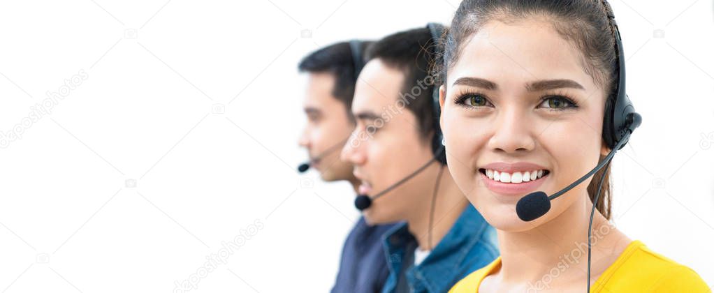 Asian call center team