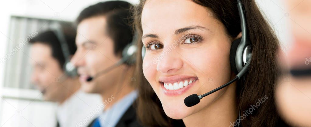 Customer service call center team