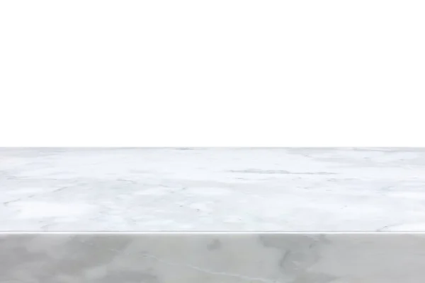 Біла мармурова кам'яна стільниця ізольована на білому тлі — стокове фото