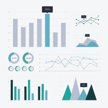 Veri analizi grafik ve grafik vektör simgeler