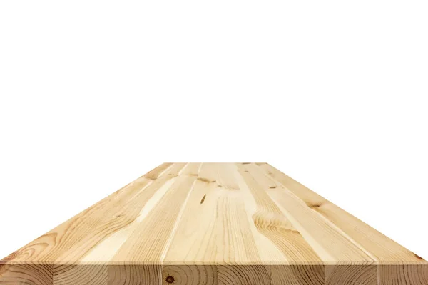 Natural wood pattern table top isolated on white background — Stock Photo, Image