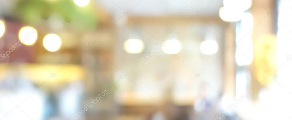 Blur restaurant interior banner background