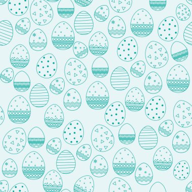 Arka plan ve hediye ambalaj kağıdı için dekoratif paskalya yumurtası rastgele deseni