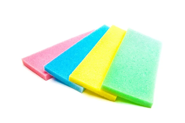 Spugne sintetiche colorate per la pulizia — Foto Stock
