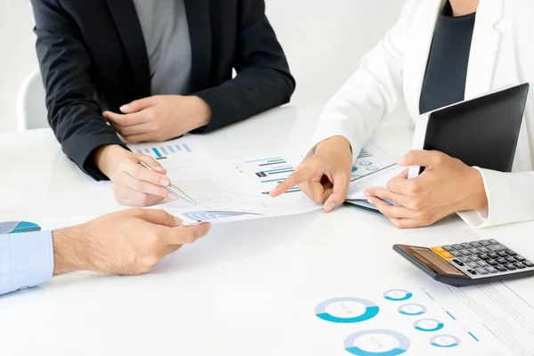 Business people discussing financial document in the meeting — Stock Photo, Image